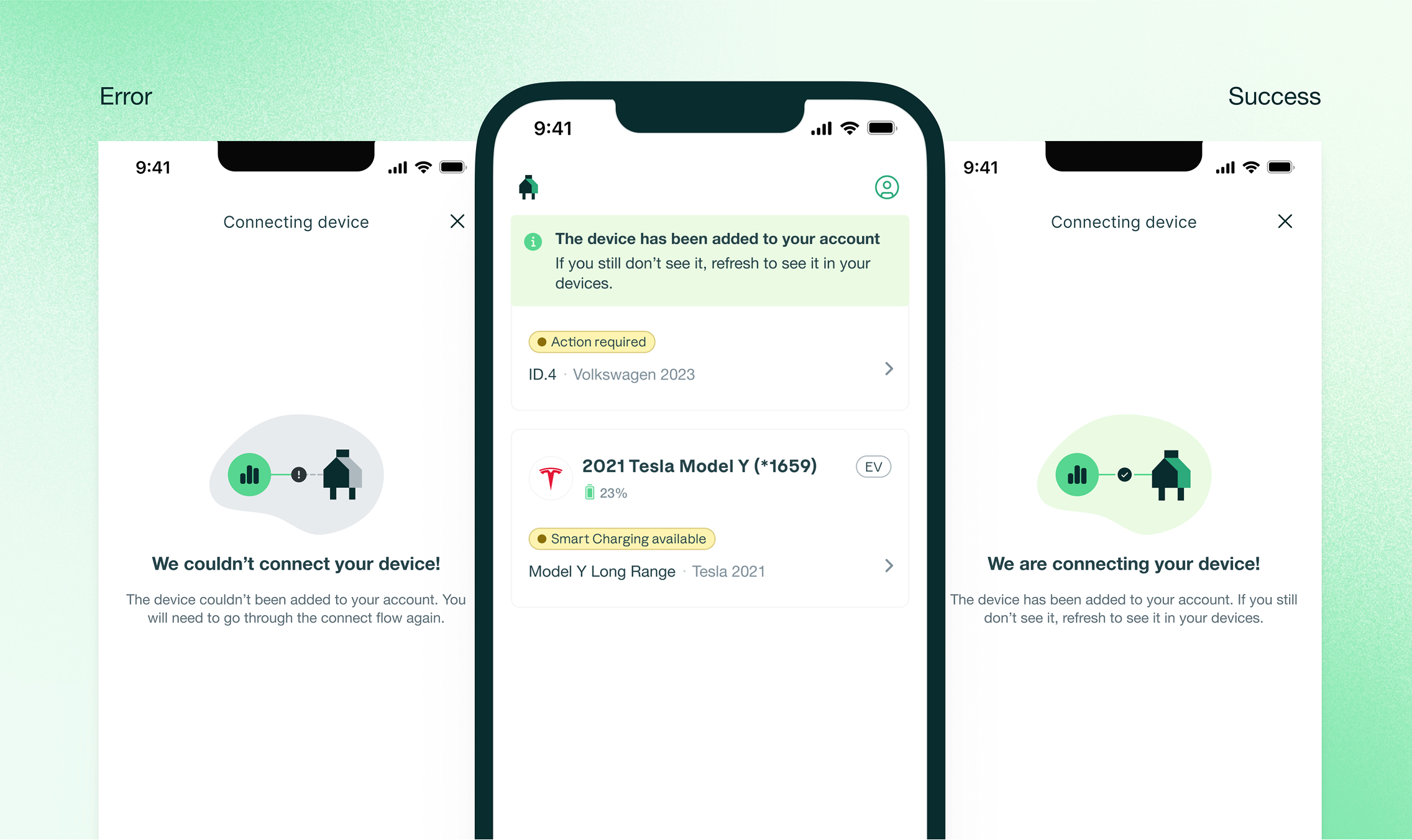 David Energy screens overview